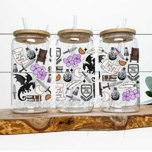 *Pre-Order* Fourth Wing Books 16oz Glass Can