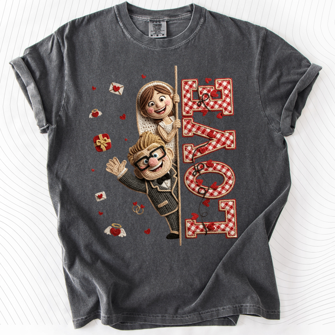 *Pre-Order* C+E Faux Crochet V-Day T-Shirt(Comfort Colors)