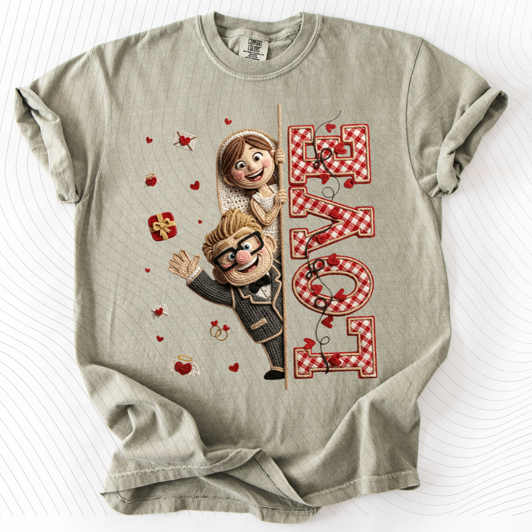 *Pre-Order* C+E Faux Crochet V-Day T-Shirt(Comfort Colors)