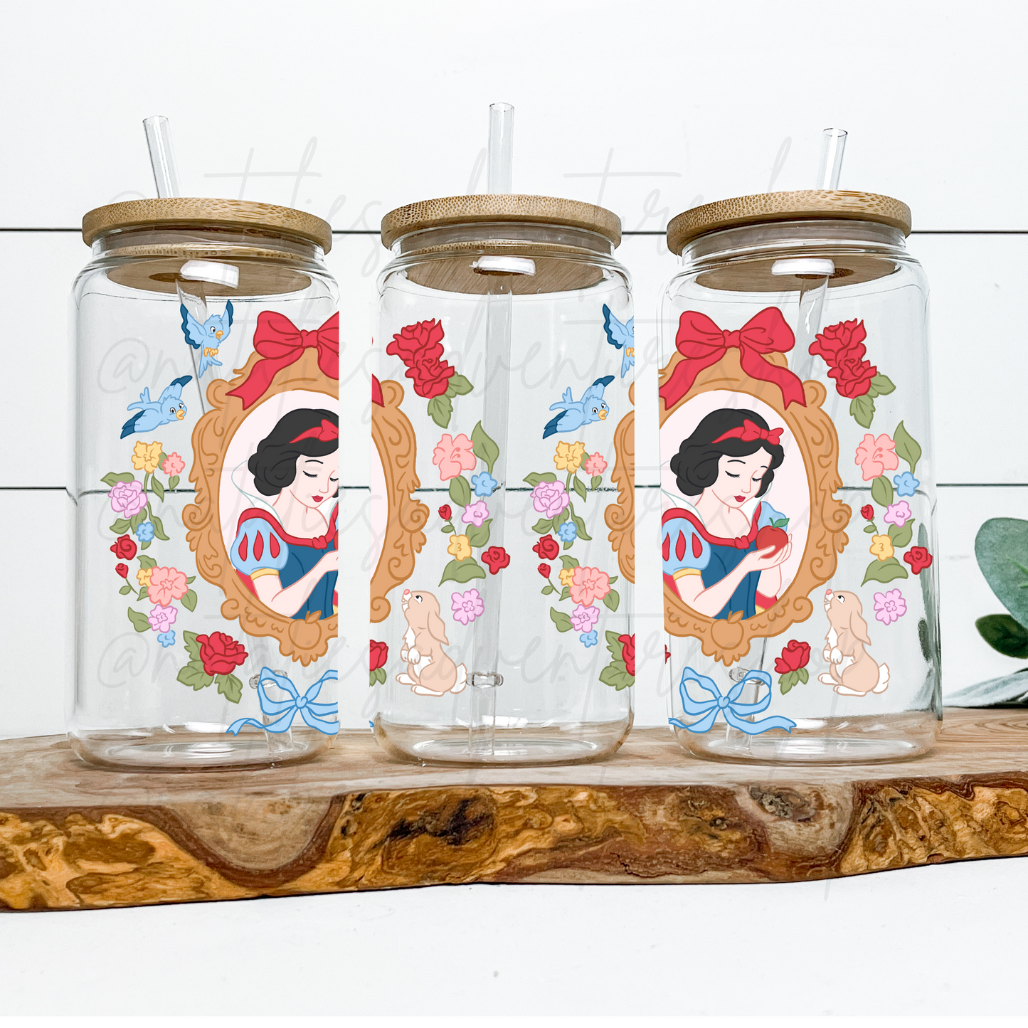 *Pre-Order* Snow Princess Frame 16oz Glass Can