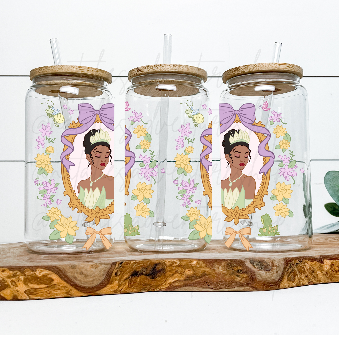*Pre-Order* Tia Princess Frame 16oz Glass Can