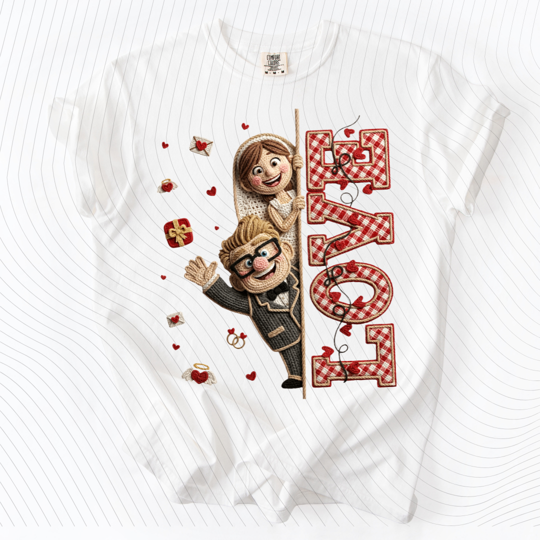 *Pre-Order* C+E Faux Crochet V-Day T-Shirt(Comfort Colors)