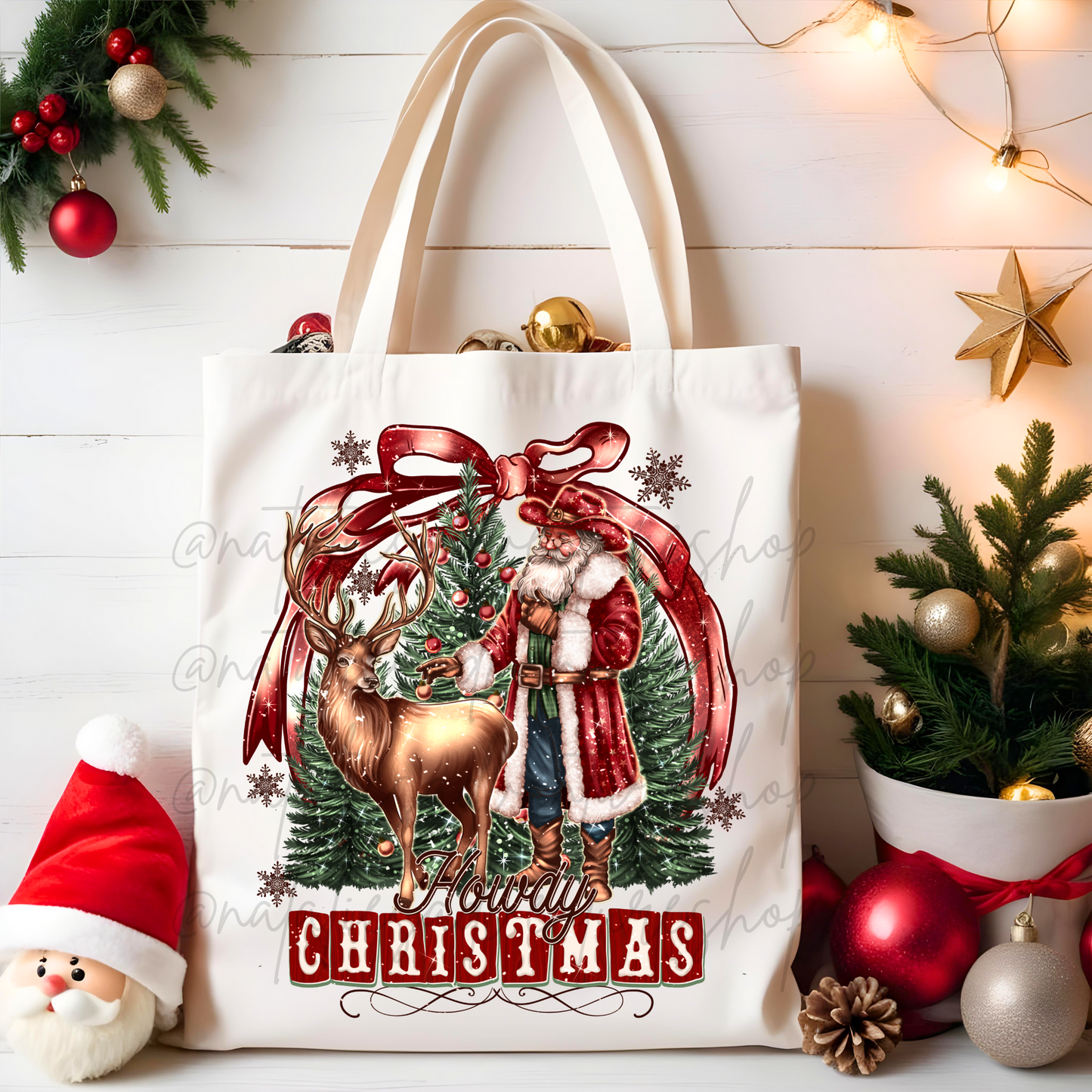 *Pre-Order* Howdy Christmas Canvas Tote Bag