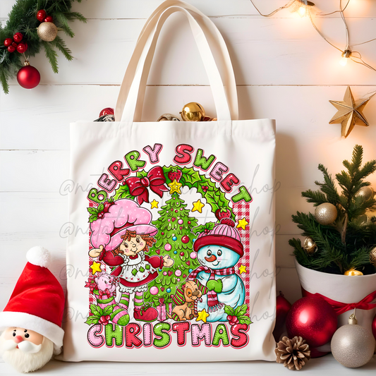 *Pre-Order* Berry Sweet Christmas Canvas Tote Bag