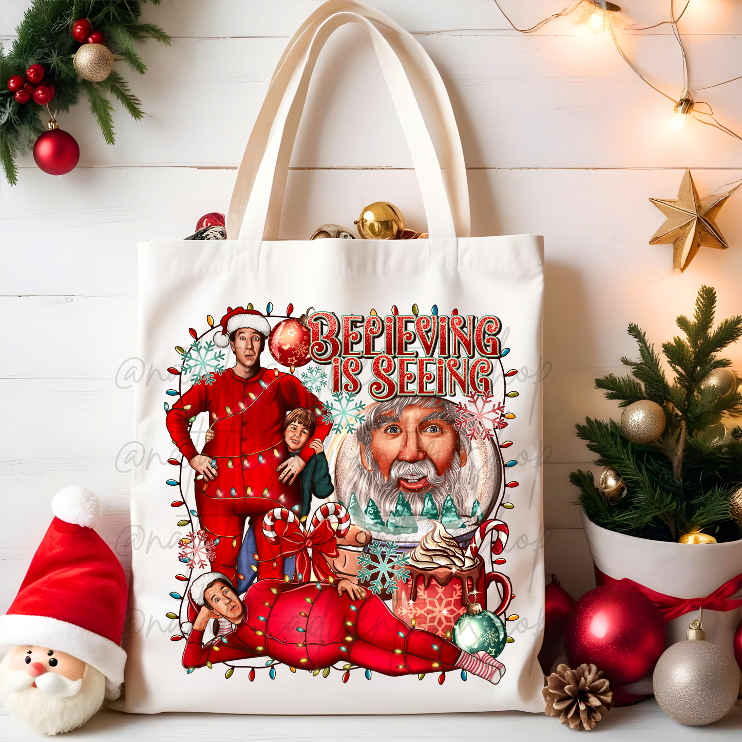 *Pre-Order* Santa Clause Canvas Tote Bag