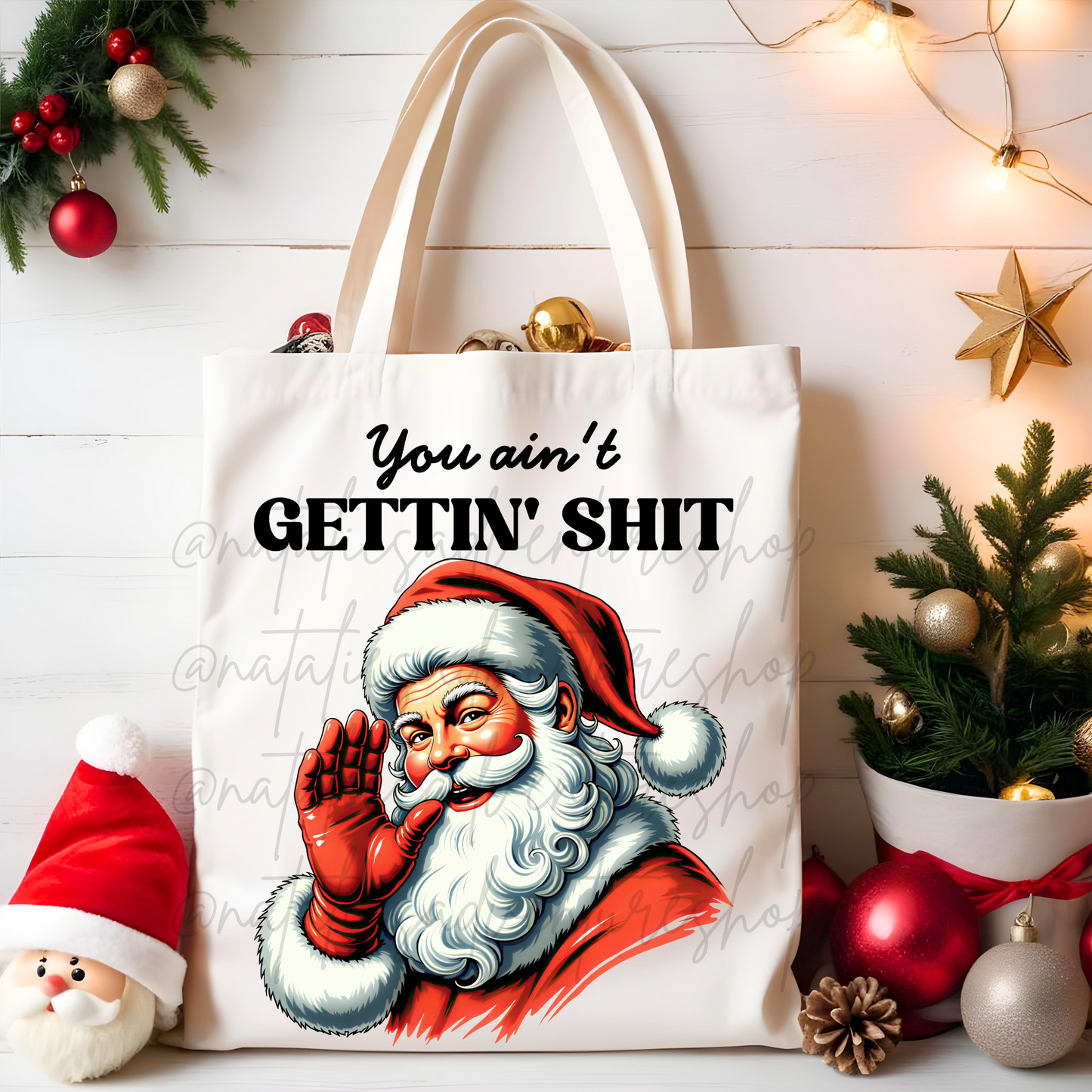 *Pre-Order* Silly Santa Canvas Tote Bag