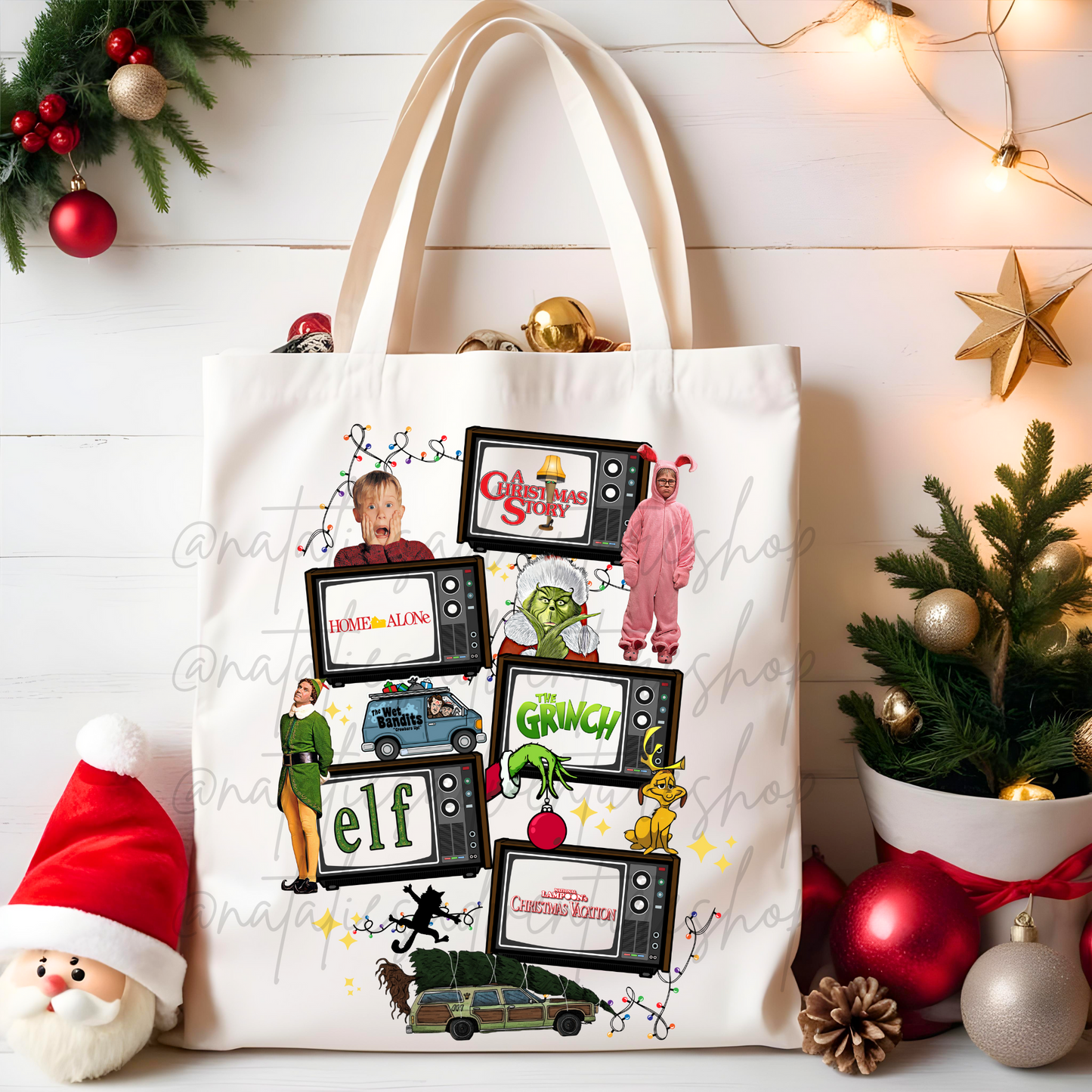 *Pre-Order* Holiday Movies Canvas Tote Bag