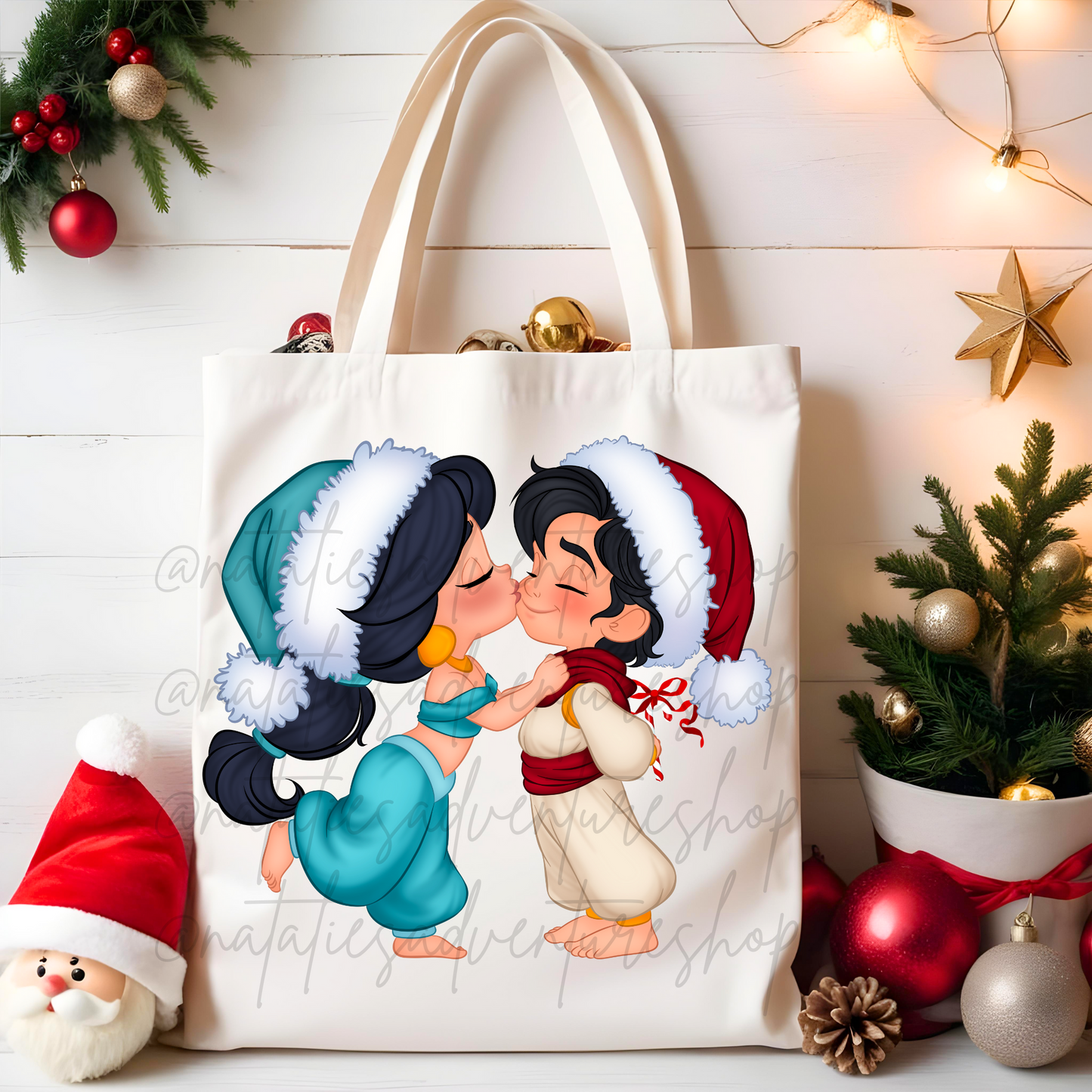 *Pre-Order* Princess Couple J + A Christmas Canvas Tote Bag