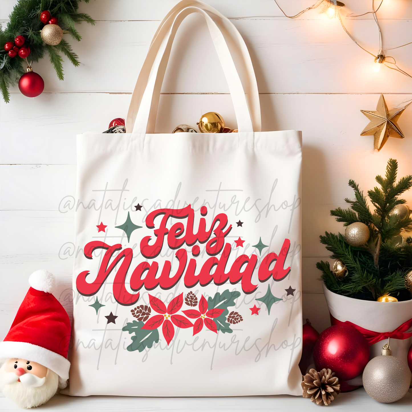 *Pre-Order* Feliz Navidad Canvas Tote Bag