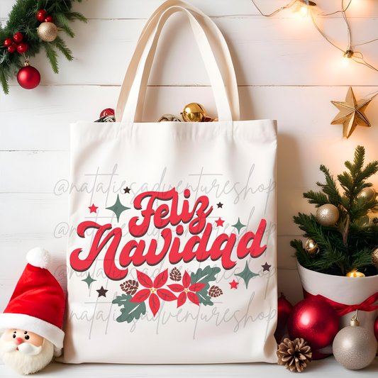 *Pre-Order* Feliz Navidad Canvas Tote Bag