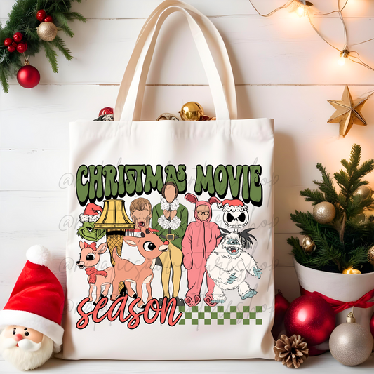 *Pre-Order* Christmas Movie Season Canvas Tote Bag