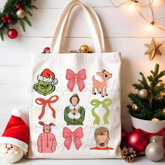 *Pre-Order* Coquette X-mas Movies Canvas Tote Bag