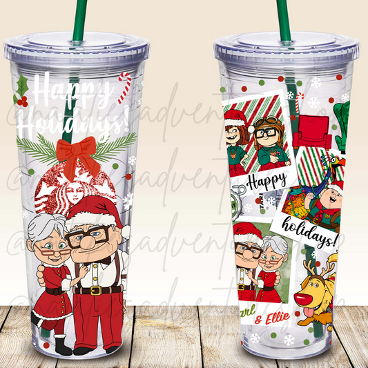 *Pre-Order* C + E Happy Holidays Polaroid 24oz Snowglobe Tumbler