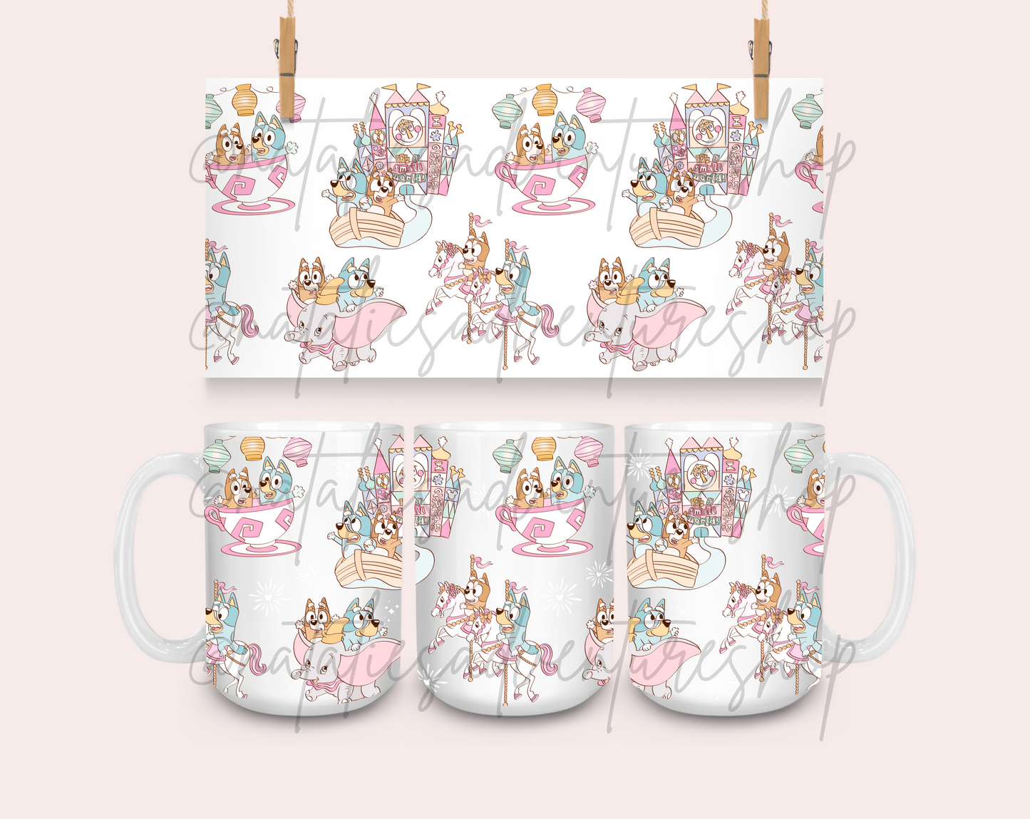 *PRE-ORDER* Small World Blue Dog 15oz Ceramic Mug