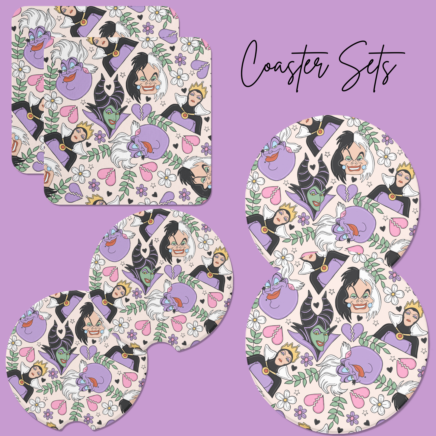 *Pre-Order* Villains Coaster Sets
